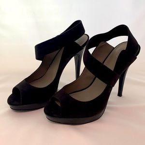 Levity Black Suede Heels